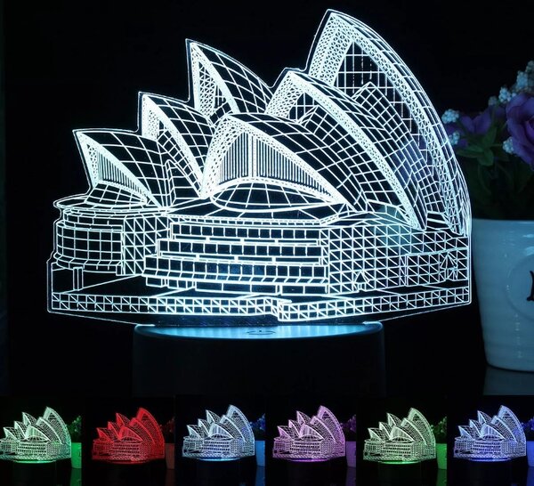 Beling 3D lampa, Sydney Opera House, 7 farebná SMNSQ209ST8