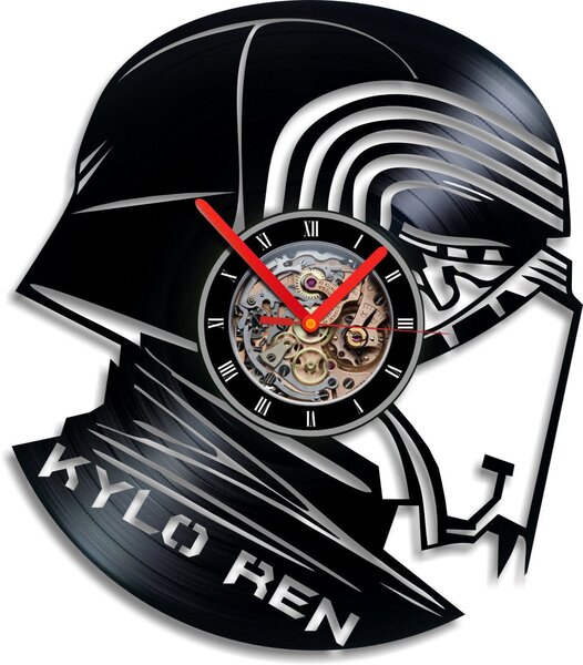 Beling vinylové nástenné hodiny Kylo Ren čierne, 77GG9A36Q