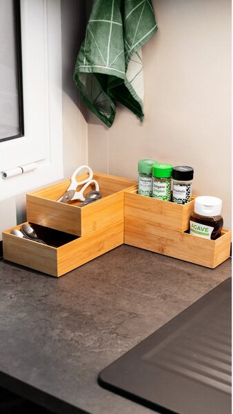Bambusový organizér Compactor Woody, 30 × 15 × 6,35 cm
