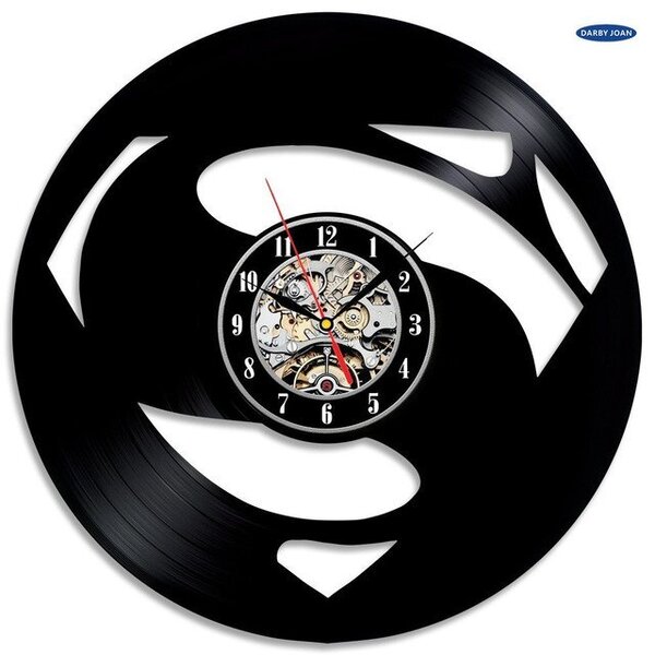 Beling vinylové nástenné hodiny Super Man čierne, 6639A36Q