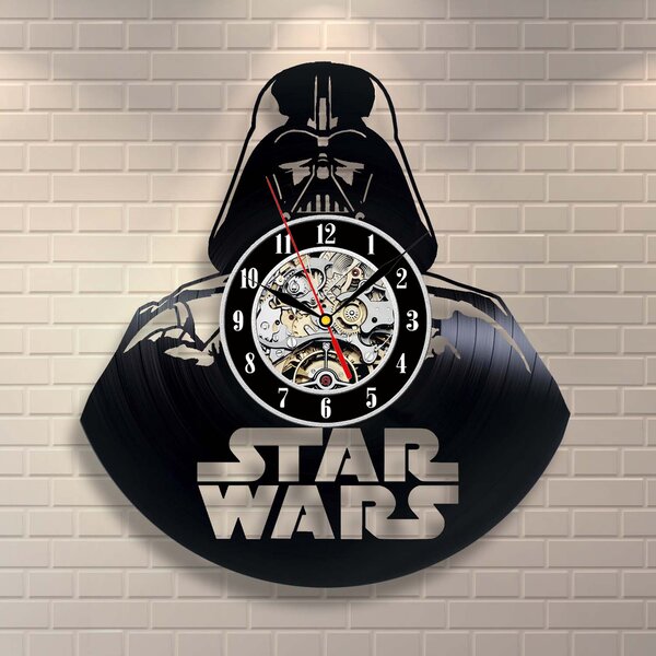 Beling vinylové nástenné hodiny Darth Vader čierne, 59A36Q5Dl
