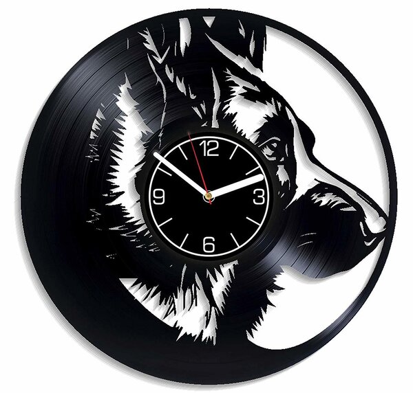 Beling vinylové nástenné hodiny Nemecký ovčiak čierne, GLX52Q21
