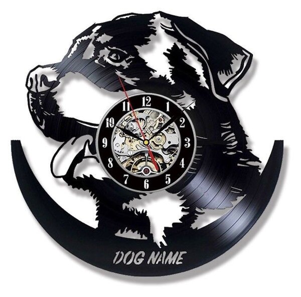 Beling vinylové nástenné hodiny Rottweiler čierne, GLX52Q5BN