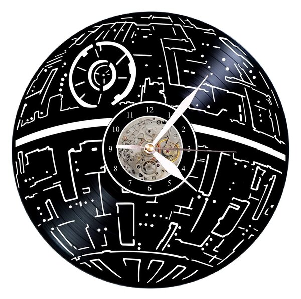 Beling vinylové nástenné hodiny Death Star 2 čierne, 59A36QDDD546