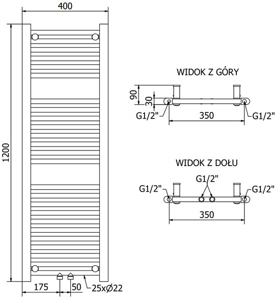 Mexen Mars, elektrické vykurovacie teleso 1200 x 400 mm, 600 W, biela, W110-1200-400-2600-20