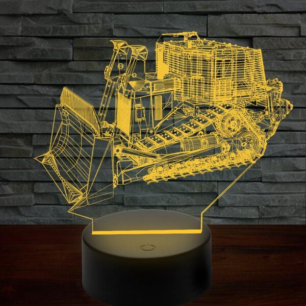 Beling 3D lampa,Buldozér , 7 farebná D58CX7DS5LD