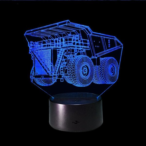 Beling 3D lampa, Bánsky nákladiak catellpilar , 7 farebná HXXEL5