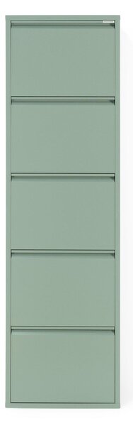 Sivozelená kovová výklopná skrinka na topánky 50x169x15 cm Billy – Spinder Design