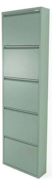 Sivozelená kovová výklopná skrinka na topánky 50x169x15 cm Billy – Spinder Design
