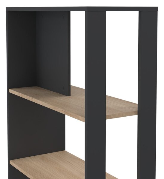 Knižnica v dekore duba v antracitovo-prírodnej farbe 80x205 cm Sign – Tvilum