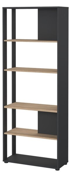 Knižnica v dekore duba v antracitovo-prírodnej farbe 80x205 cm Sign – Tvilum