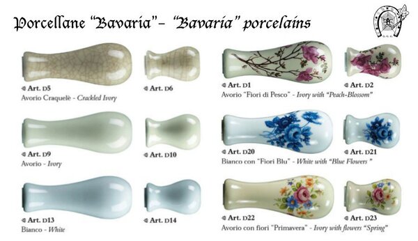GALBUSERA Kovaný vešiak na stenu model 789 - antická čierna, porcelán D9
