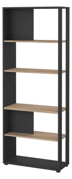 Knižnica v dekore duba v antracitovo-prírodnej farbe 80x205 cm Sign – Tvilum