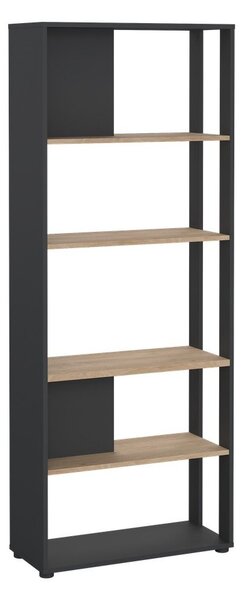 Knižnica v dekore duba v antracitovo-prírodnej farbe 80x205 cm Sign – Tvilum