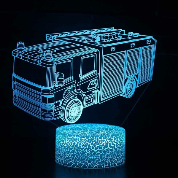 Beling 3D lampa,Hasičské auto, 7 farebná HG5