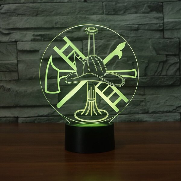 Beling 3D lampa,Hasičská výbava, 7 farebná HG56