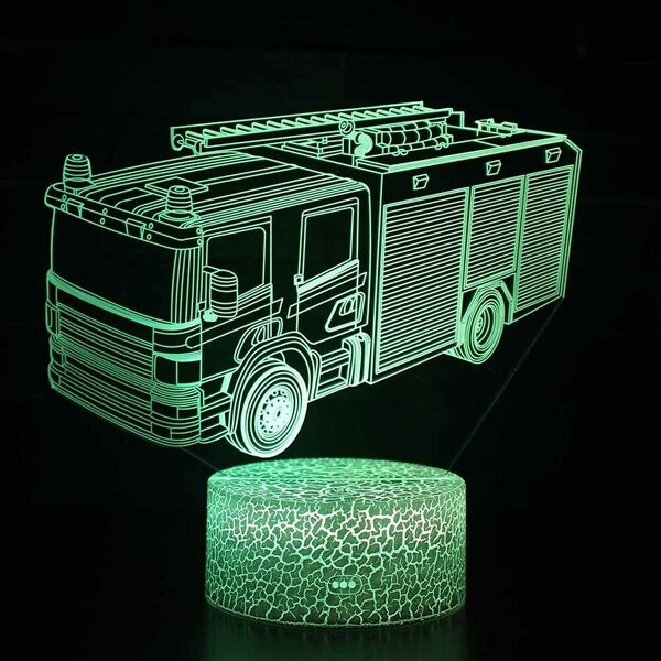 Beling 3D lampa,Hasičské auto, 7 farebná HG5