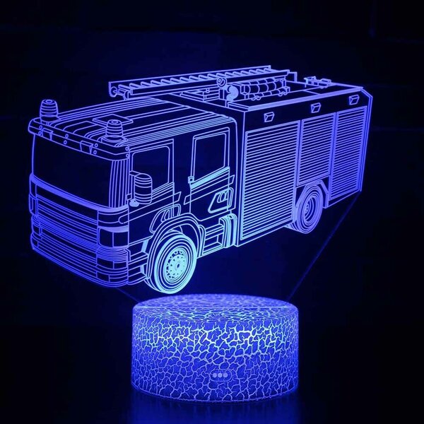 Beling 3D lampa,Hasičské auto, 7 farebná HG5