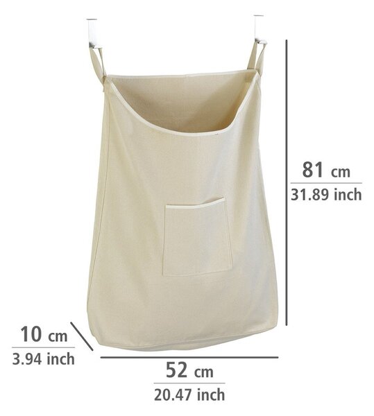 Béžový závesný kôš na bielizeň Wenko Door Laundry, 65 l