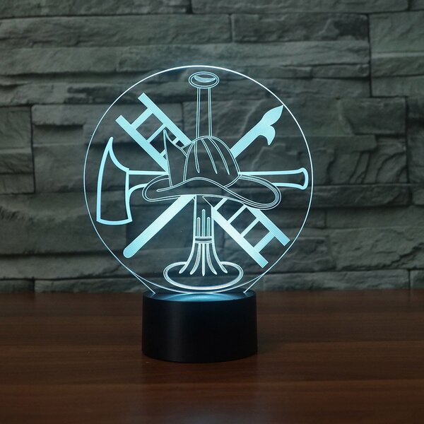 Beling 3D lampa,Hasičská výbava, 7 farebná HG56