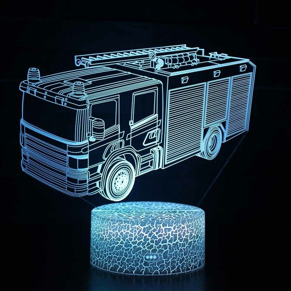 Beling 3D lampa,Hasičské auto, 7 farebná HG5