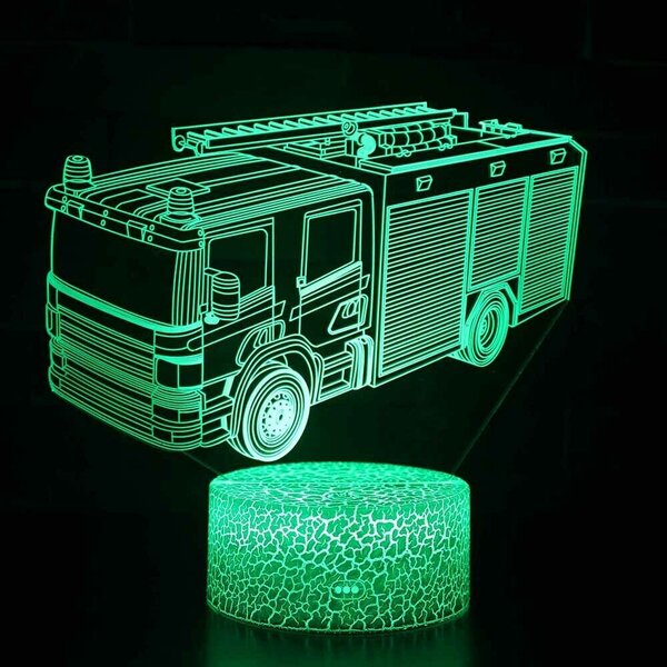 Beling 3D lampa,Hasičské auto, 7 farebná HG5