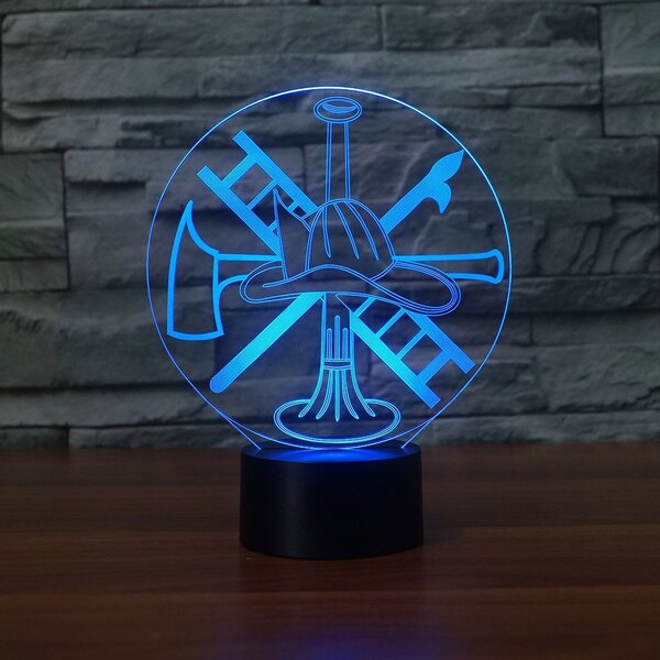 Beling 3D lampa,Hasičská výbava, 7 farebná HG56