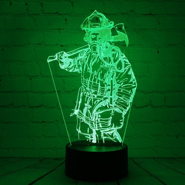 Beling 3D lampa,Požiarnik , 7 farebná HG56Q