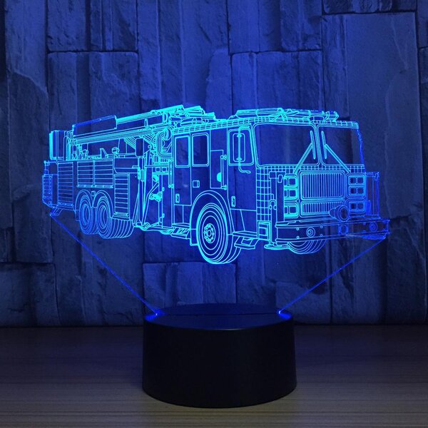 Beling 3D lampa,Hasičské auto 2, 7 farebná HG5Q