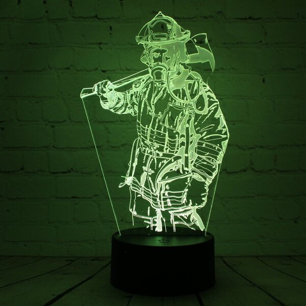 Beling 3D lampa,Požiarnik , 7 farebná HG56Q
