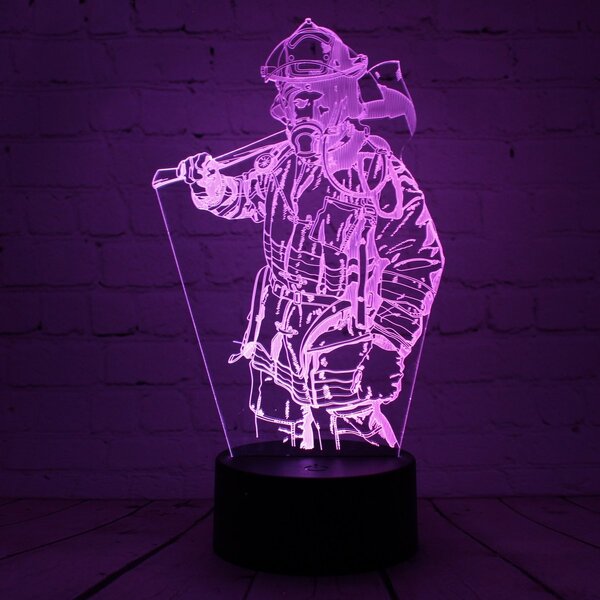 Beling 3D lampa,Požiarnik , 7 farebná HG56Q