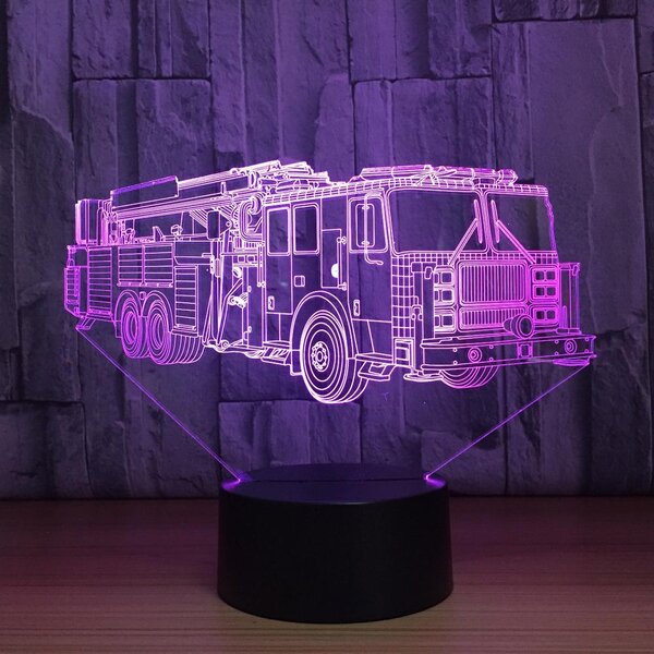 Beling 3D lampa,Hasičské auto 2, 7 farebná HG5Q