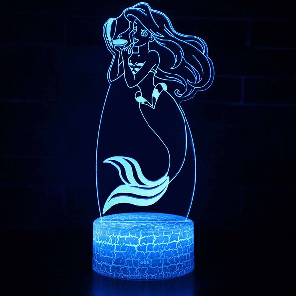 Beling 3D lampa, Ariel – The Little Mermaid , 7 Farebná RL8D