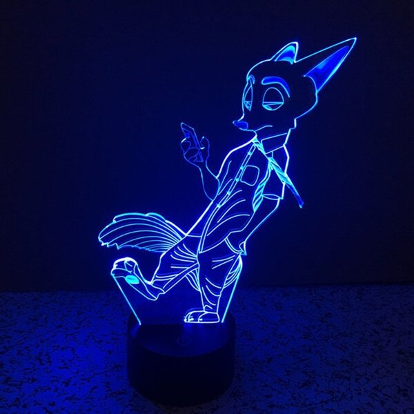 Beling 3D lampa, Nick Wilde 7 Farebná RELO5F