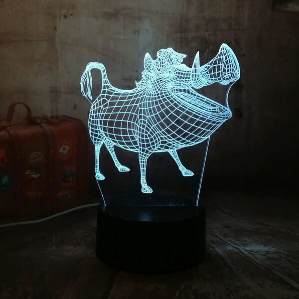 Beling 3D lampa,Pumba 7 Farebná RCVF