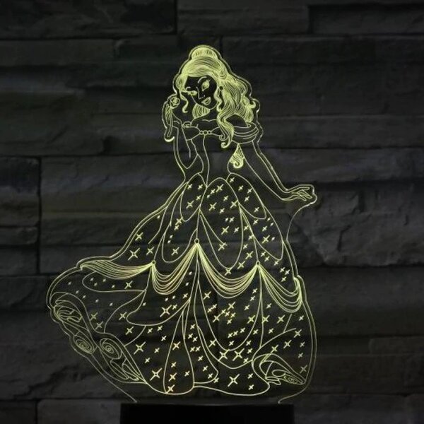 Beling 3D lampa, Belle , 7 Farebná RL8DDW