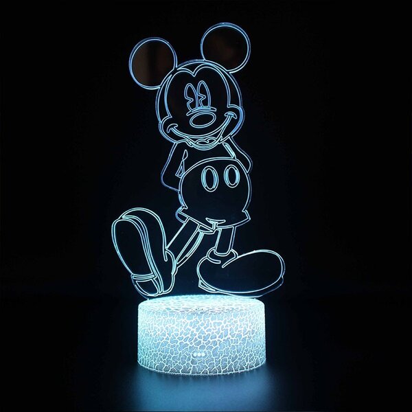 Beling 3D lampa,Mickey Mouse 7 Farebná REW5