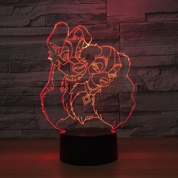 Beling 3D lampa,Lady and the Tramp 7 Farebná RD6