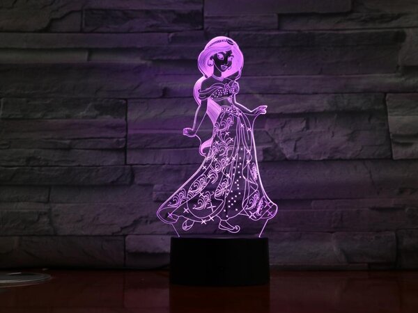 Beling 3D lampa,Jasmine 7 Farebná R55MW