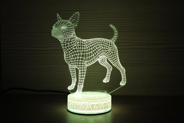 Beling 3D lampa,Čivava 2, 7 farebná QS352SGGF