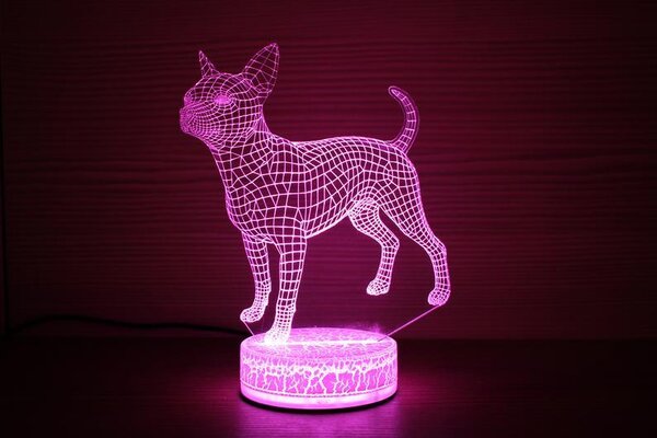 Beling 3D lampa,Čivava 2, 7 farebná QS352SGGF