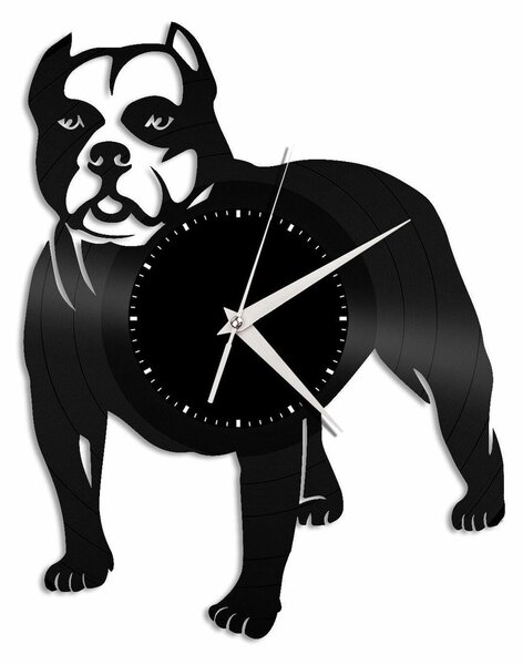 Beling vinylové nástenné hodiny American bully čierne, GLX52Q5DDEW