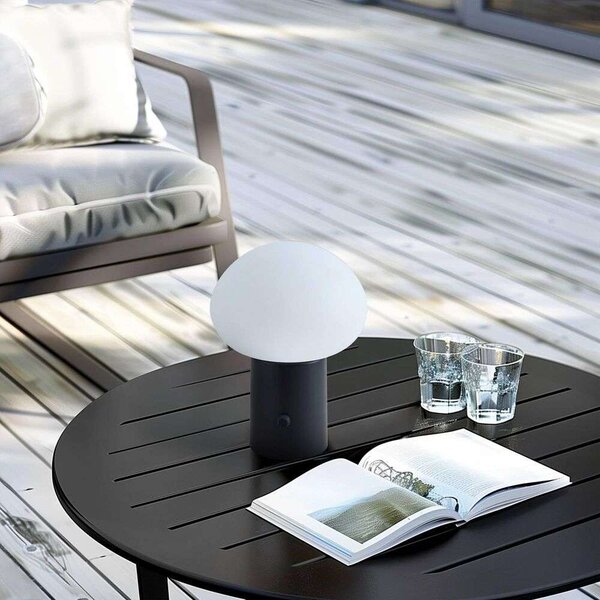Lindby - Zelie Portable Stolová Lampa IP44 Čierna/Biela