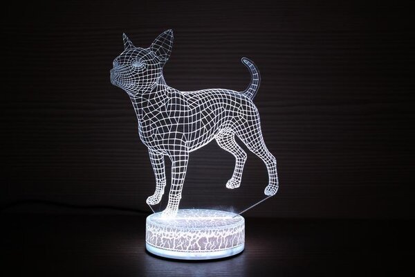 Beling 3D lampa,Čivava 2, 7 farebná QS352SGGF
