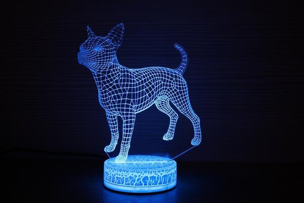 Beling 3D lampa,Čivava 2, 7 farebná QS352SGGF