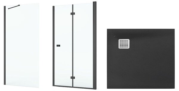 Set sprchové dvere Roca Capital AM4508016M, štvorcová sprchová vanička Roca Terran AP10332032001640, AM4408016M