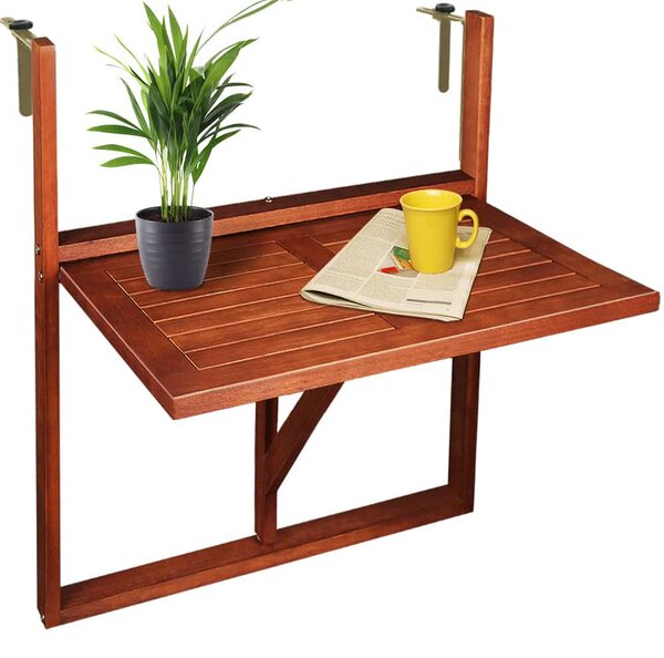 Závesný balkónový stolík HANS, 65x45x87cm, hnedá Casaria