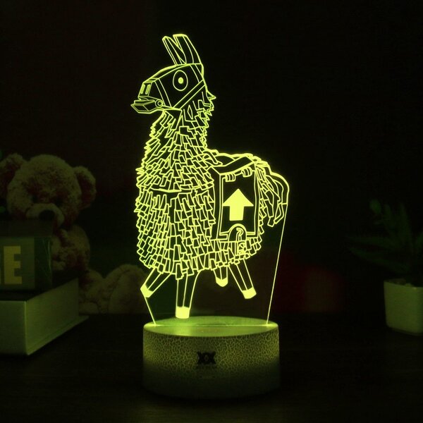 Beling 3D lampa, Fortnite Lama, 7 farebná L3DD41D54