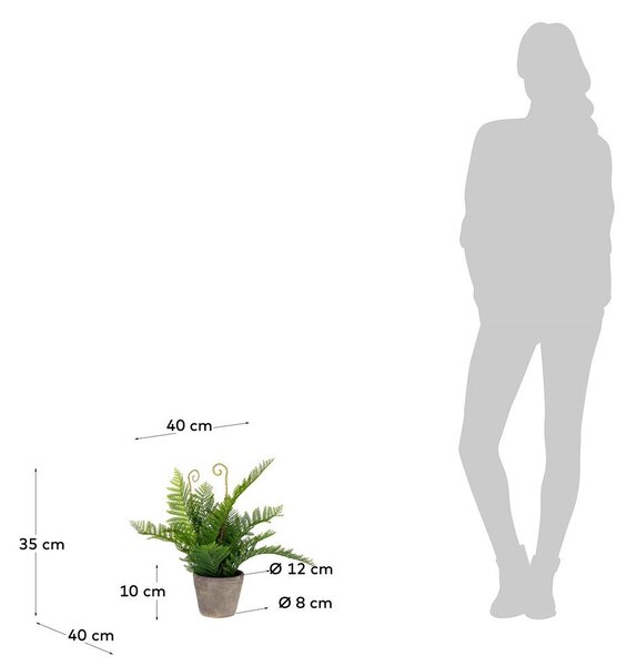 Umelá kvetina v cementovom kvetináči Kave Home, výška 35 cm