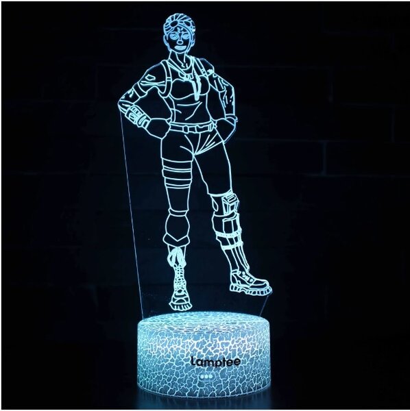 Beling 3D lampa, Fortnite Ghoul, 7 farebná L3DDWS4